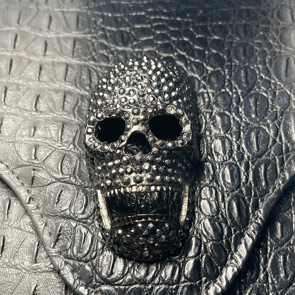 Skull clutch purse dark grey/grey - Picture 10 of 11